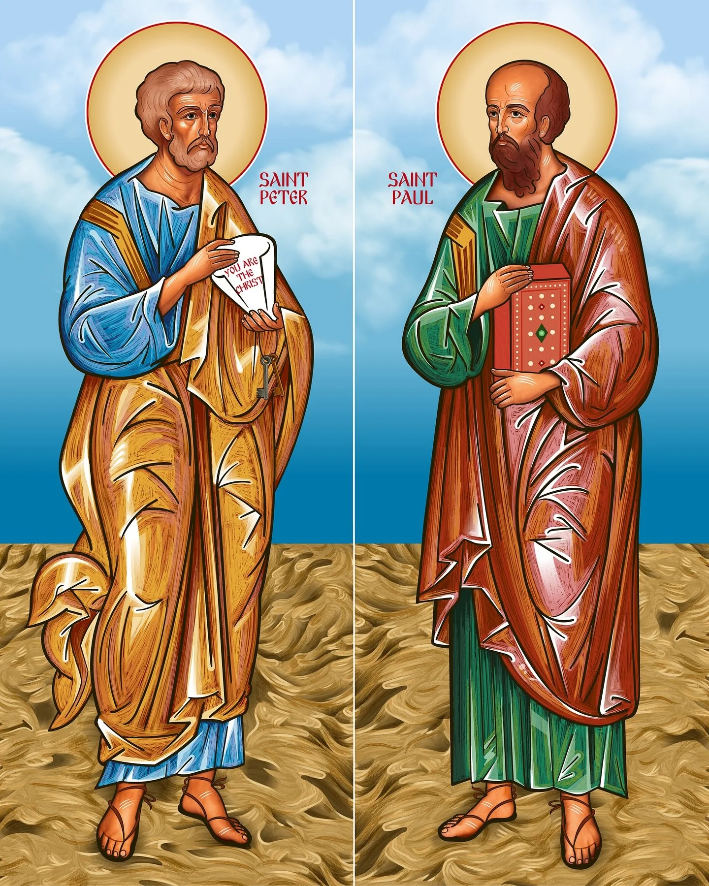 On the feast of Sts Peter and Paul today, 2 digitally printed stained glass windows are on their way to being installed at St Mary&rsquo;s Parish, Wellsford, NZ. St Peter and St Paul pray for us!
 #icon #iconographer #iconography #art #artist #cathol
