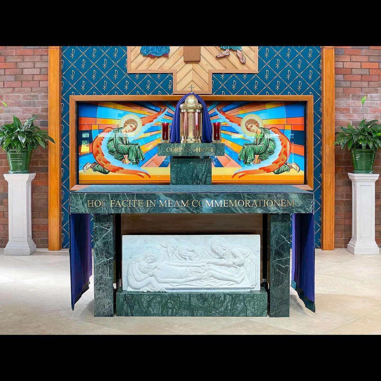 A project very dear to my heart, the last step to completing the beautification for my own parish of St Thomas Moore, Glenfield, Auckland. An illustration for the window of the sanctuary, &ldquo;The Mercy Seat&rdquo; is a reference to the lid of the 