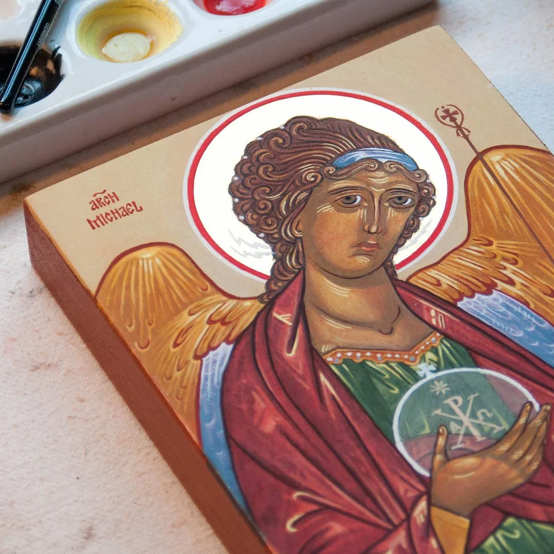 Happy feast day of the Archangels, Michael, Gabriel and Raphael.   #icon #iconographer #iconography #art #artist #catholicart #liturgicalart #sacredart #catholicchurch #catholic_church #romancatholic #traditionalcatholic #catholicillustration #cathol