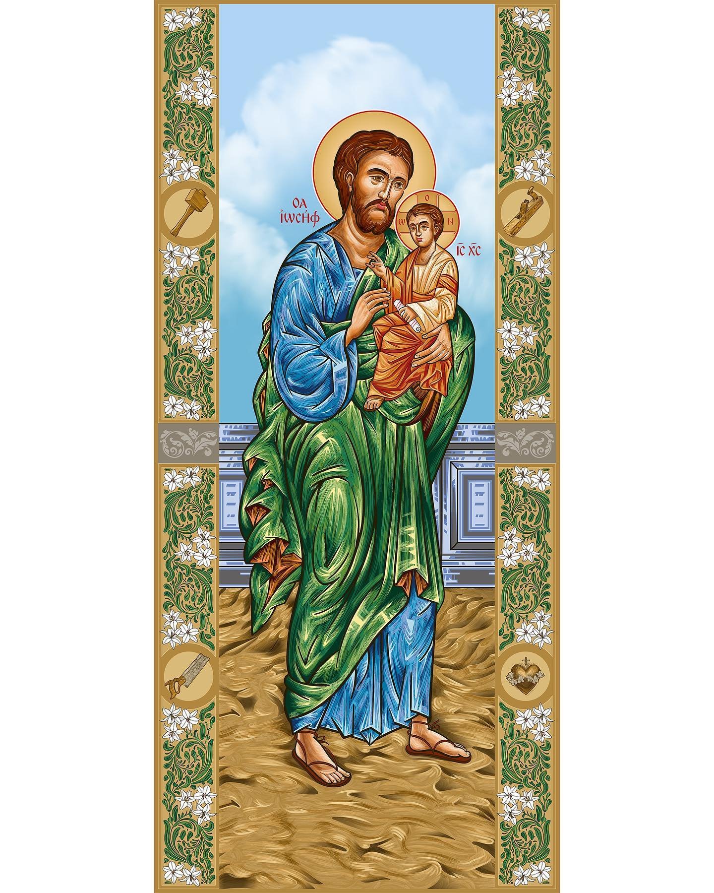 St Joseph, the Diligent Protector. Another digitally printed stained glass window heading off to be installed, having just proofed it at the factory. This is another commission for St Josephs&rsquo;s Catholic Church in Te Aroha to sit alongside the 2