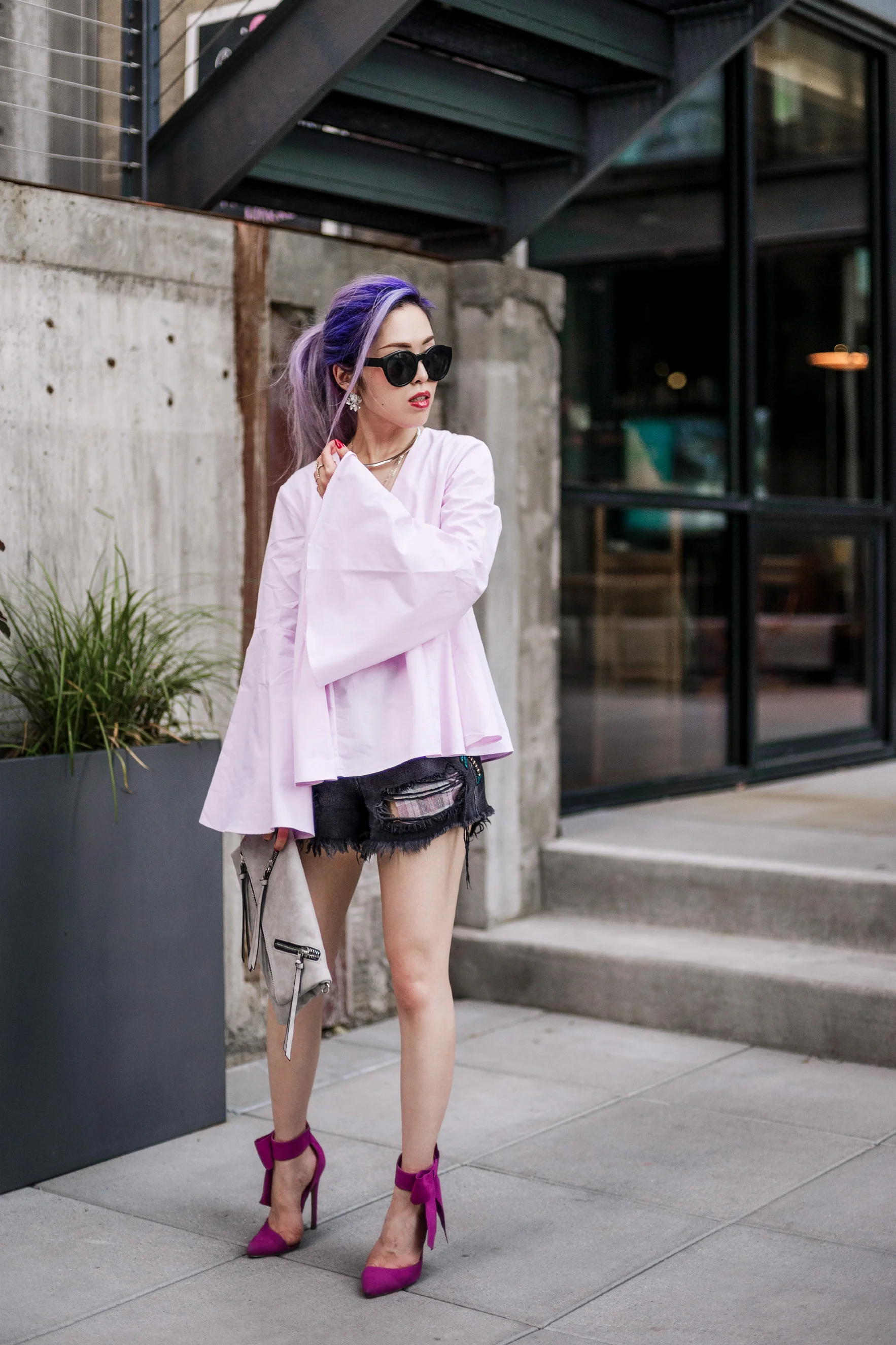Pink Bell Sleeve