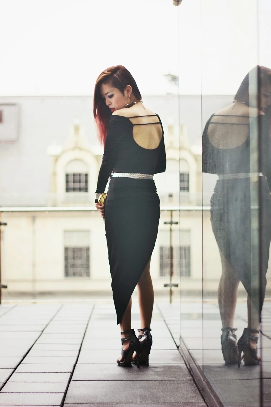 Side Draped in Black