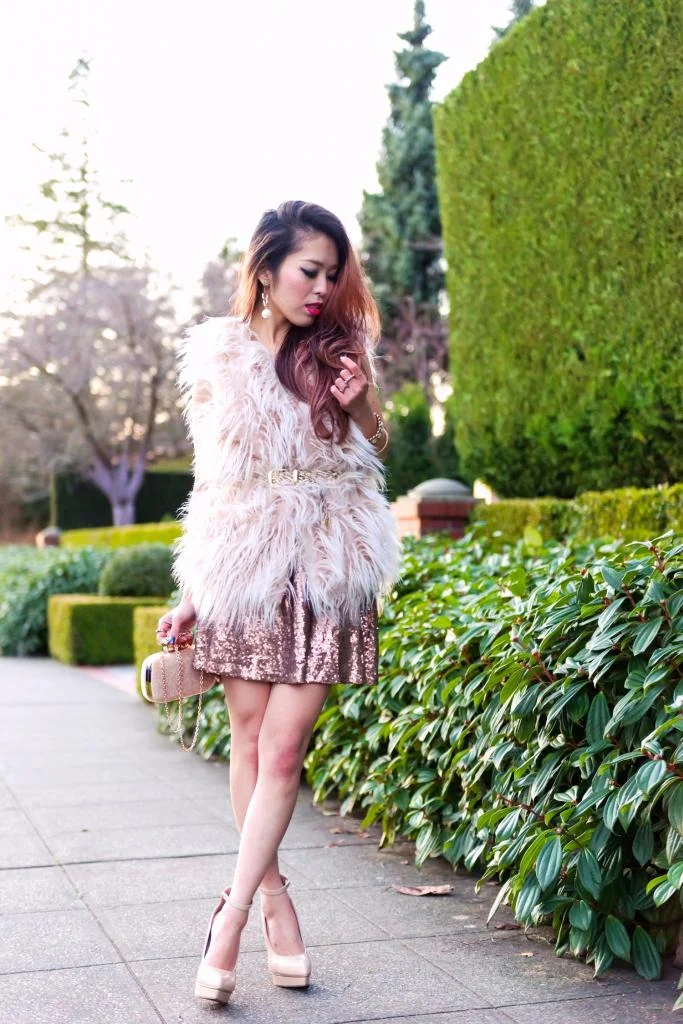 Xmas Eve ♥Pink Sequins x Silky Fur
