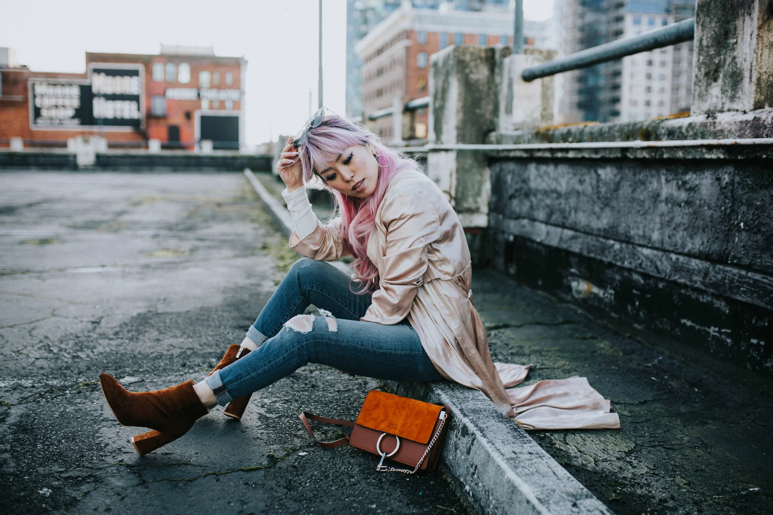 Rose Metallic Trench