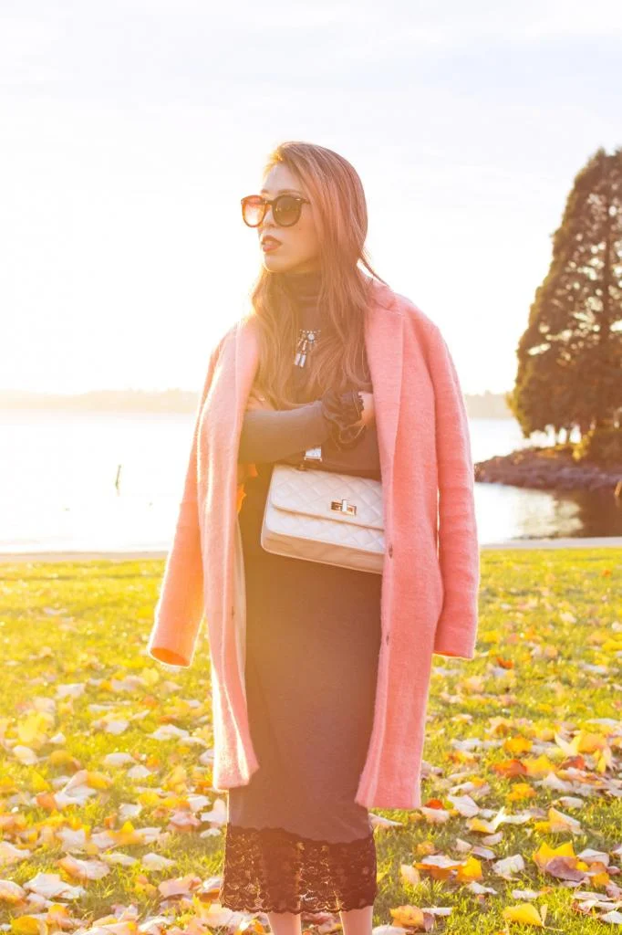 Get Cozy in a Pink Coat