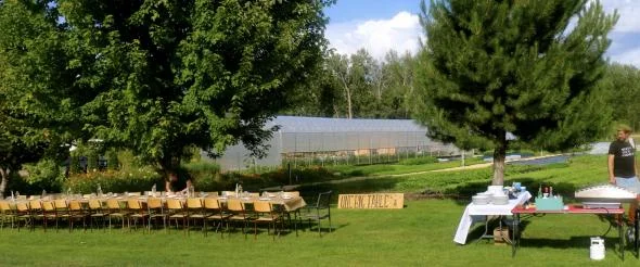 A view of the farm entrance.