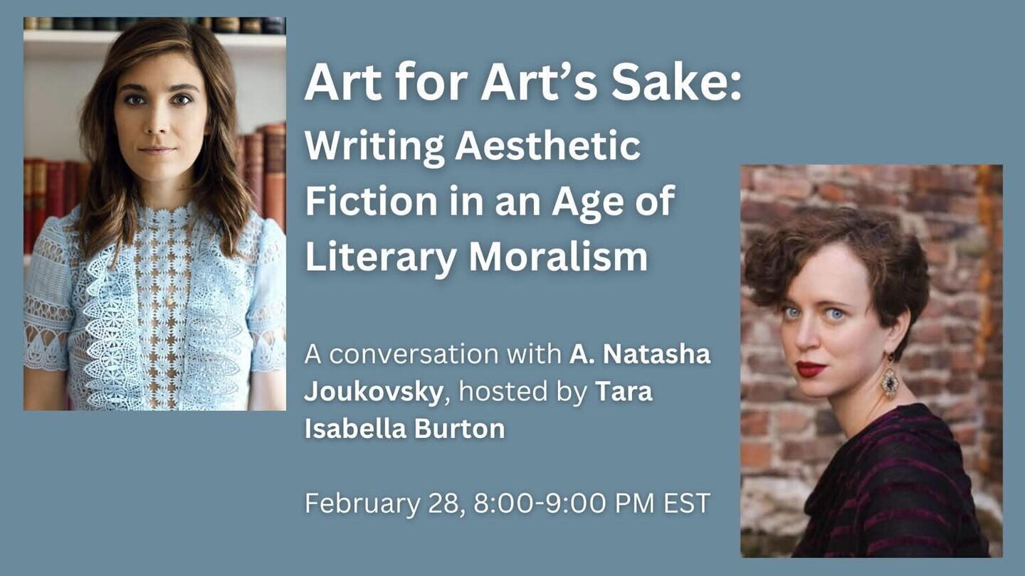 Will be virtually salon-ing on the nature of novelistic responsibility, the prevailing ethos of historico-political utility in contemporary fiction and its discontents, and the literary pursuit of beauty and truth with @notoriousdrtib via @interintel