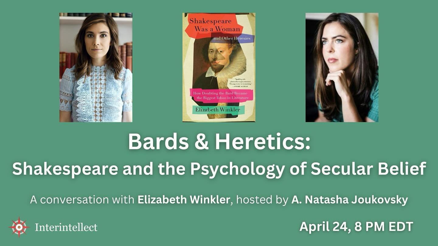 Doing another @interintellect_ salon! This time as host to my favorite heretic, @elizabethlaurenw. Join us on Zoom; will be interactive! Paperback of her brilliant book is out in less than 2 weeks &amp; excerpt in my newsletter today.

-

Join Americ
