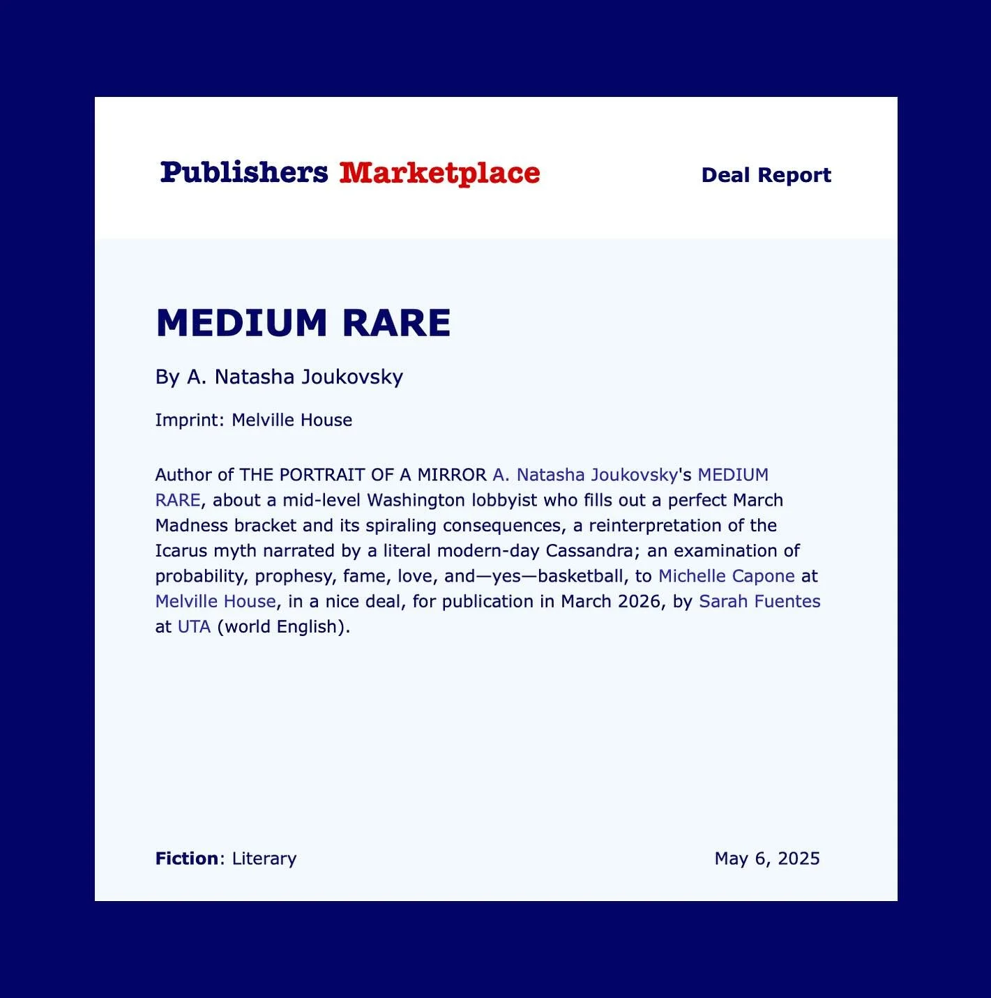 Coming MARCH 2026. Bring on the Madness.

#mediumrare