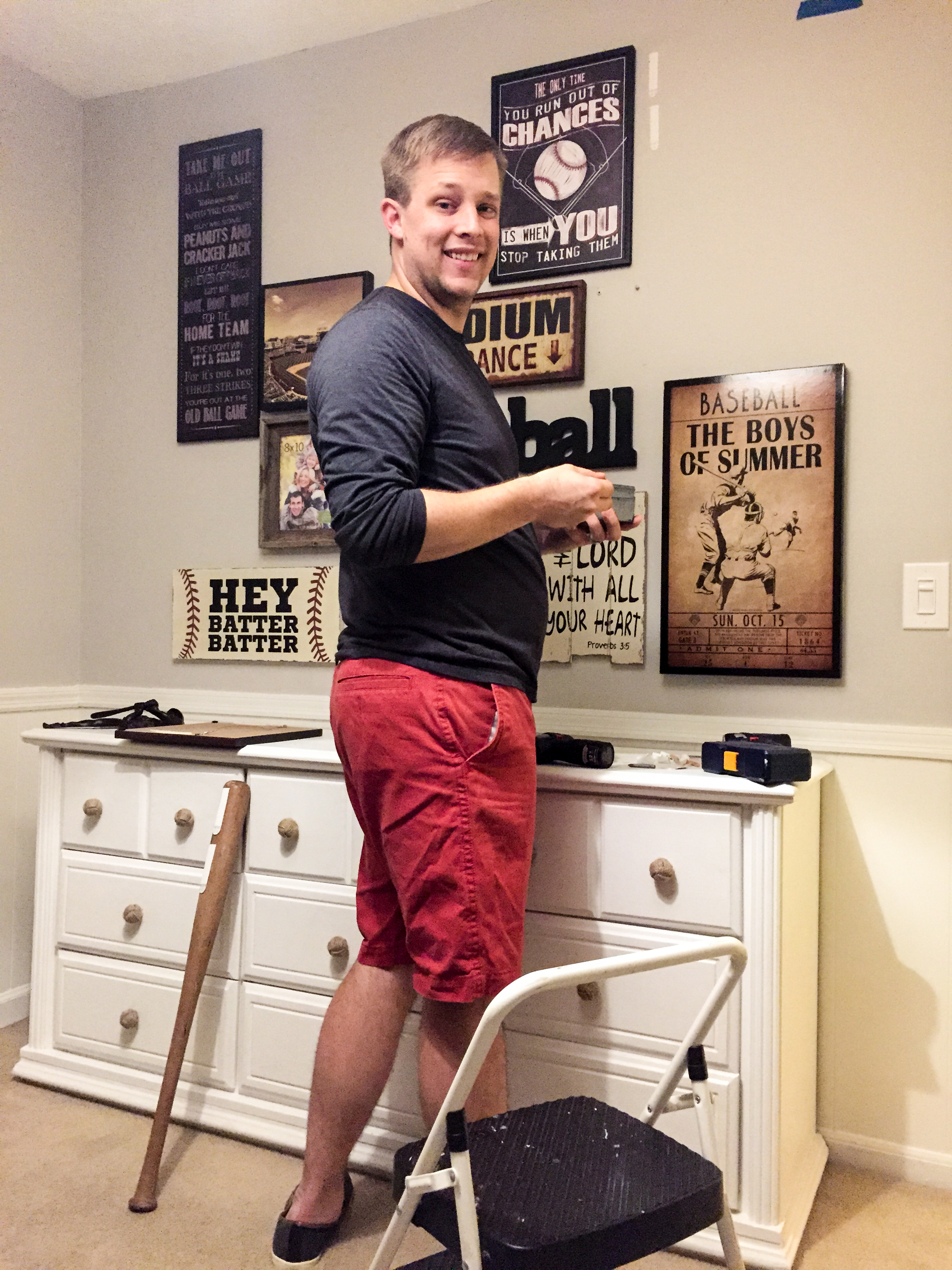 My sweet hubs helping me bring my crazy vision to life.