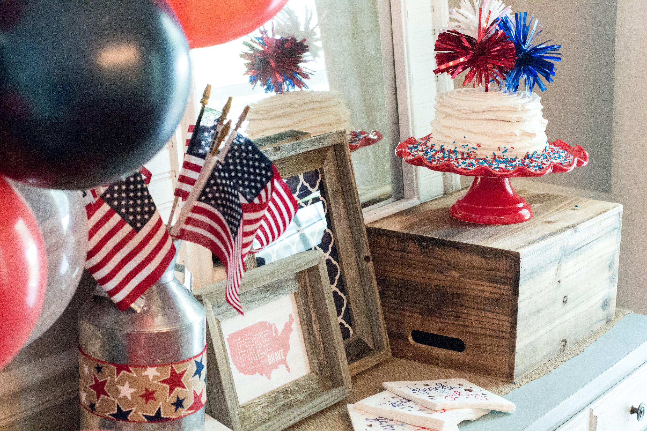 red white birthday party supplies for