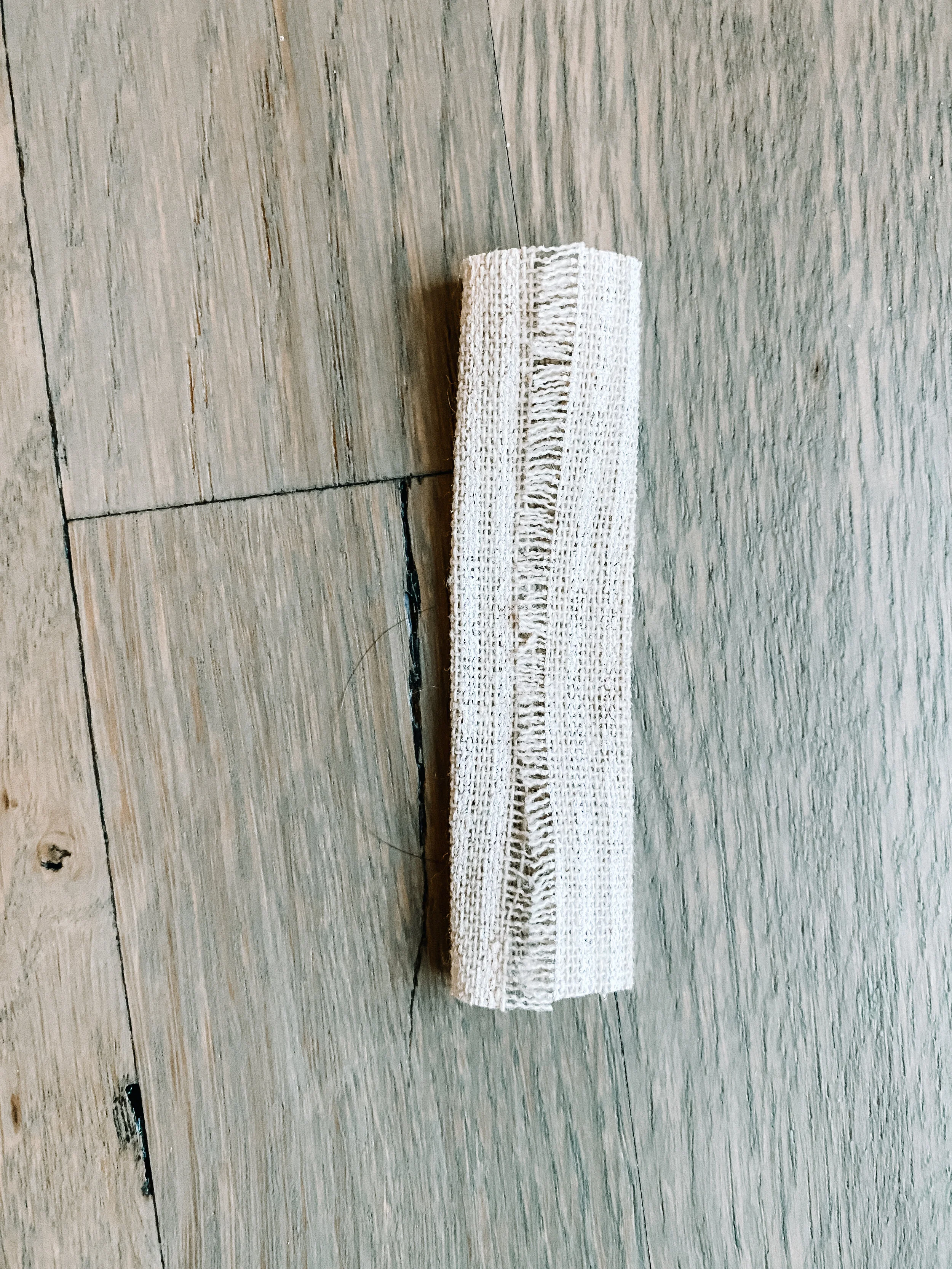  Fold the sides of the ribbon in and crease. (you can use a glue dot to secure if needed) 