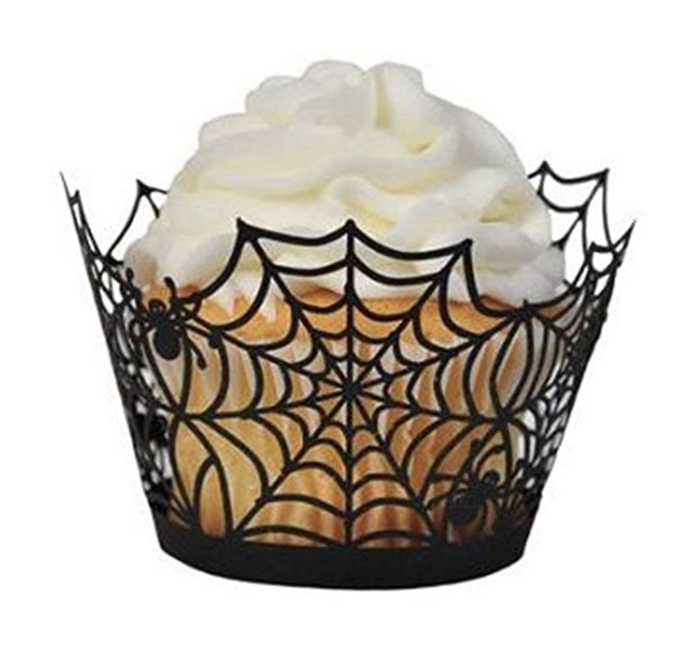 Spider web cupcake liner
