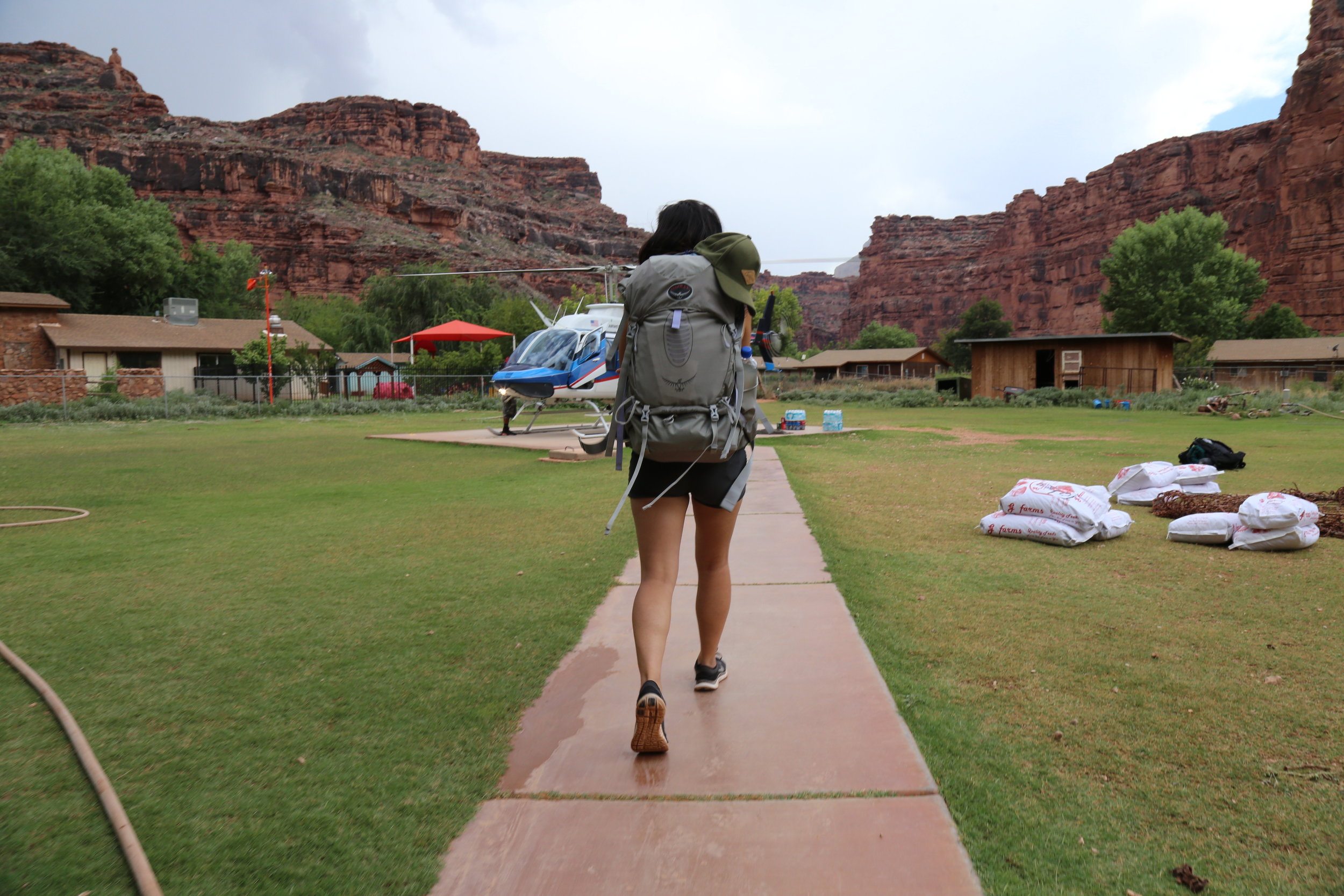 Taking the helicopter out of Supai Village