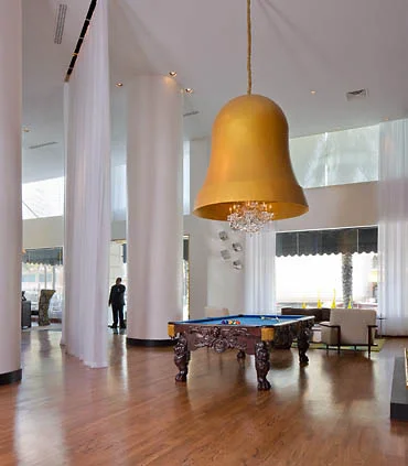 Play pool or relax in the lobby