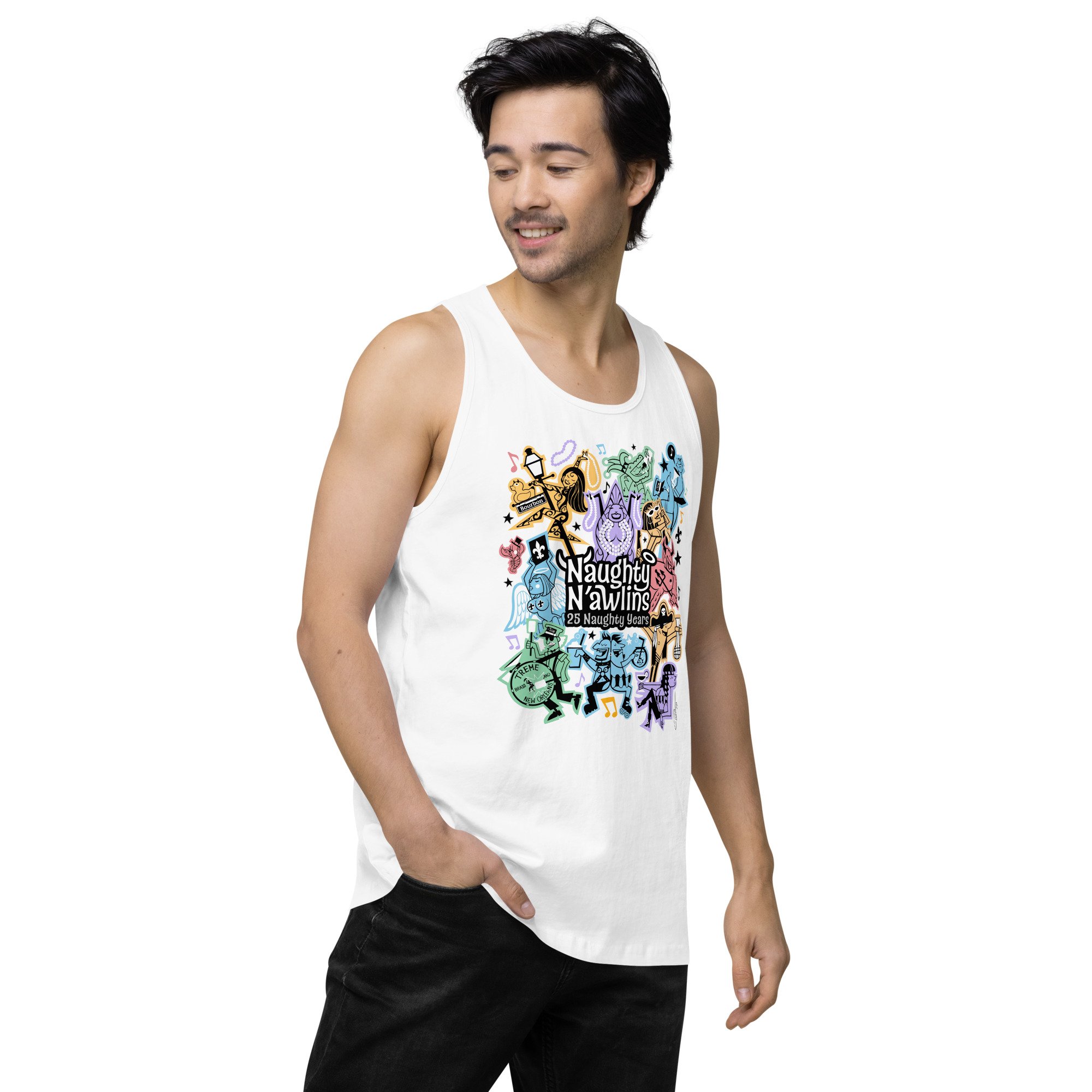 Naughty N'awlins 25 Years Men's premium tank top — NAUGHTY EVENTS