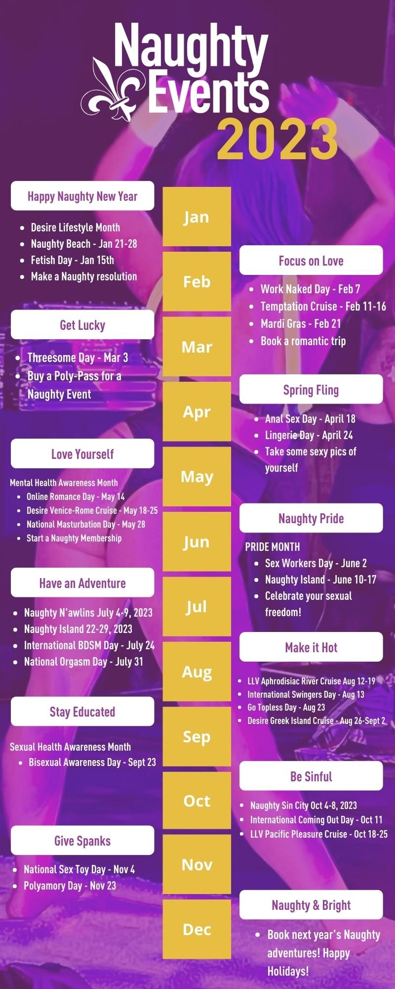 Naughty Events Calendar 2023 — NAUGHTY EVENTS pic