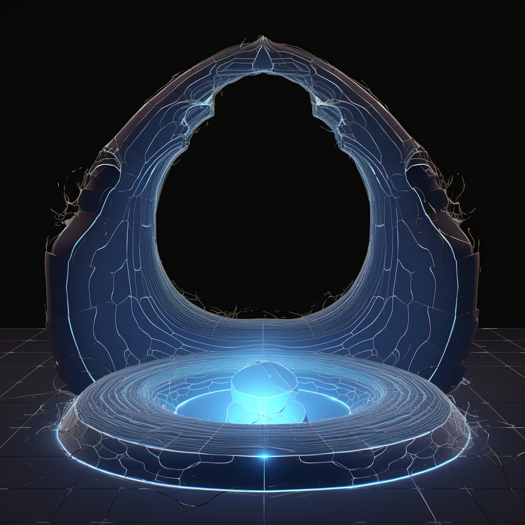 mezdez_Portal_organic_fluid_form_design_with_holographic_displa_bfb80b98-dbcd-44b1-88fc-206aede9b881.png