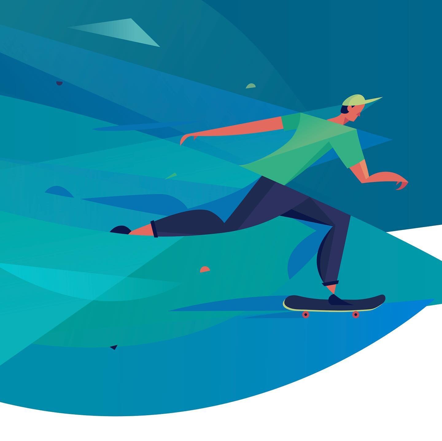 Speedy skater guy for Speedcurve&rsquo;s homepage 🤘 I created this geometric, flowing style as part of my visual language redesign for their marketing site, and I couldn&rsquo;t be more stoked with how this project is looking in it&rsquo;s initial r