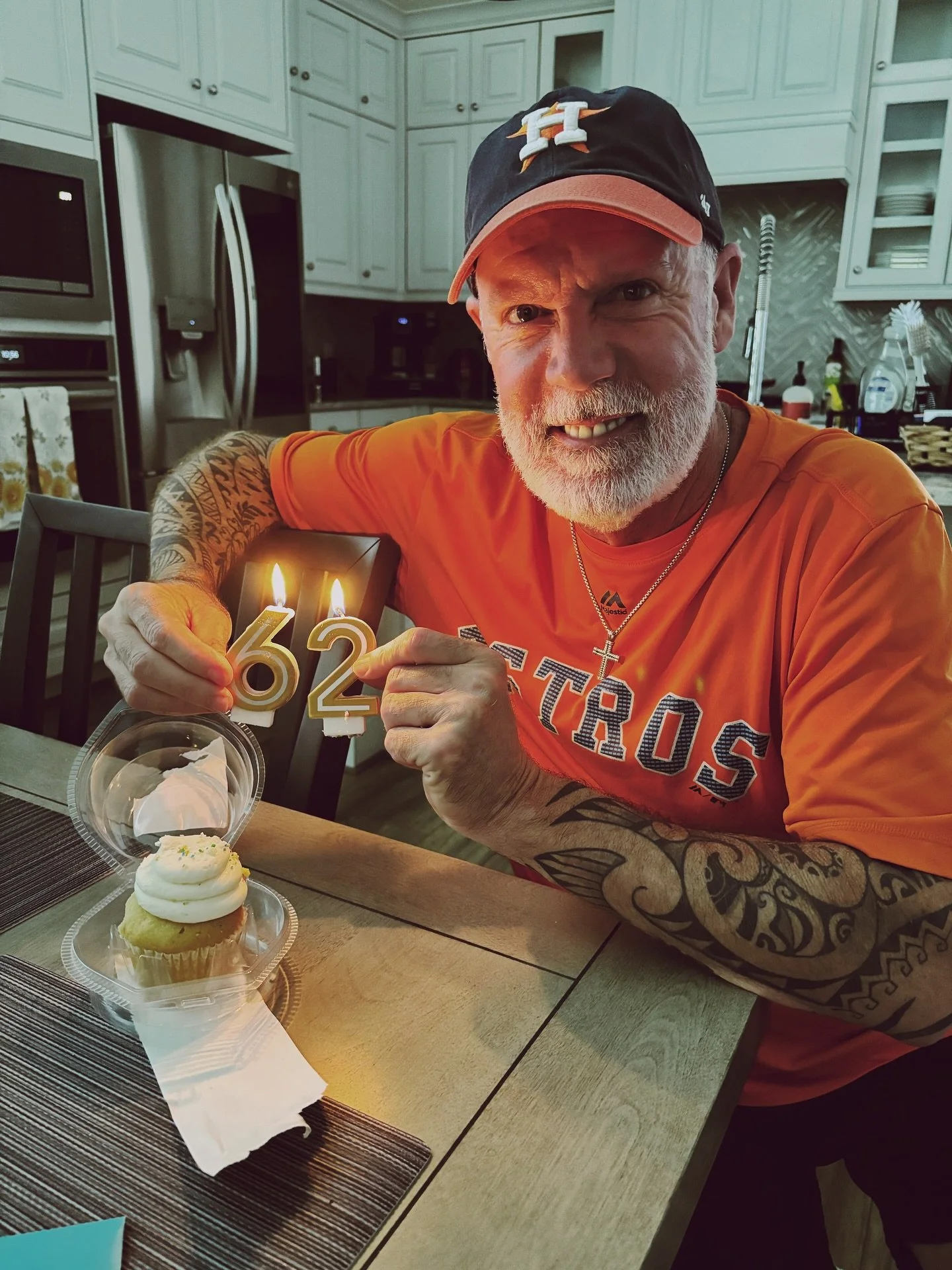 62 years, even though you are absolutely not someone who ACTS like they&rsquo;re in their 60s&hellip; and honestly you&rsquo;ve aged backwards (two full sleeves in a year is wild, but you&rsquo;re the kind of human that can dream, design, and do it).