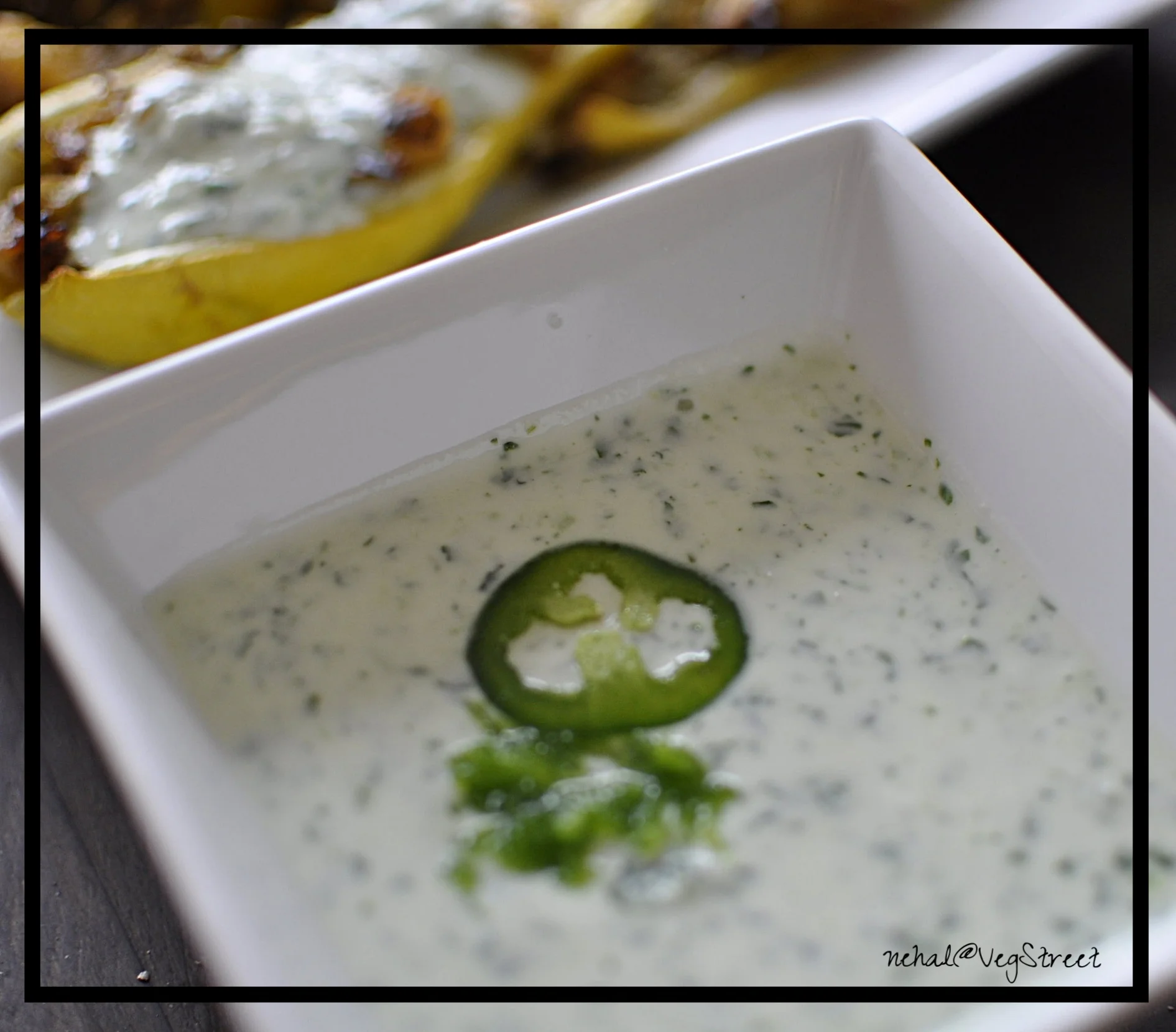 coconut yogurt and parsley chutney