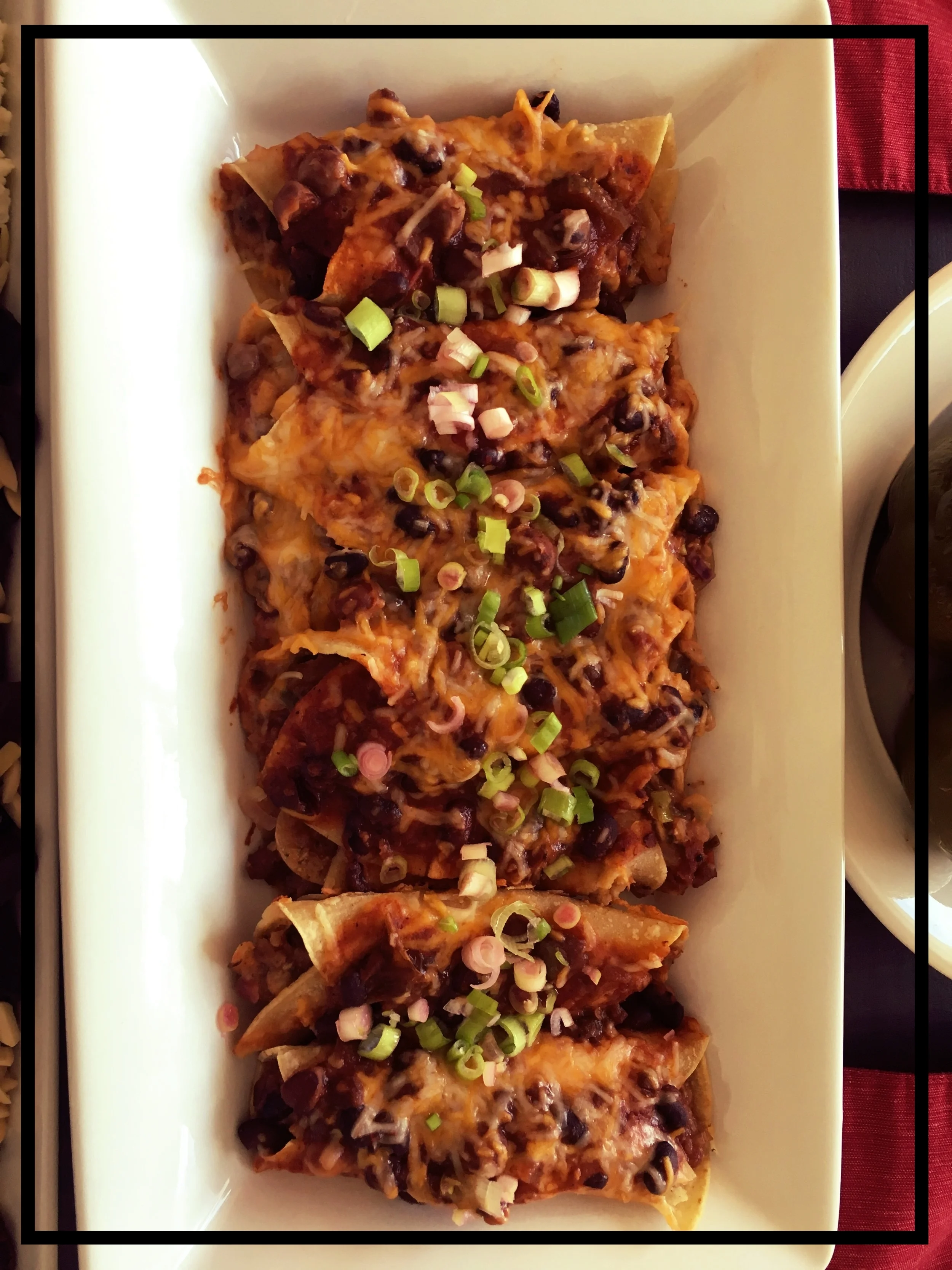 Enchilada with bean sauce (vegan)