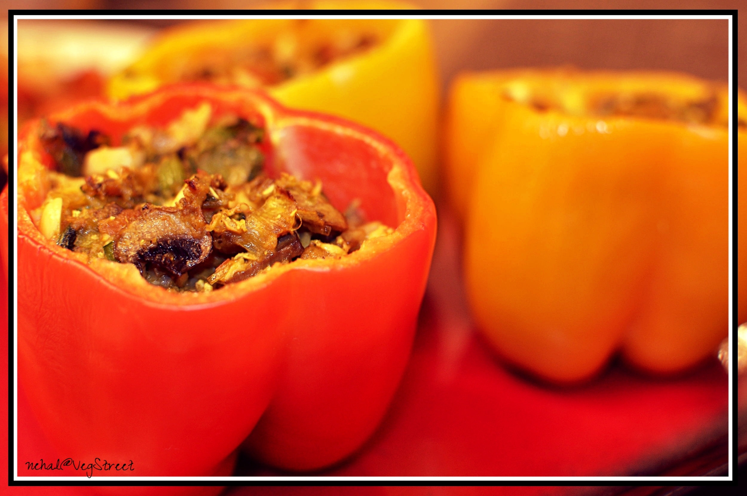 mushroom stuffed green pepper