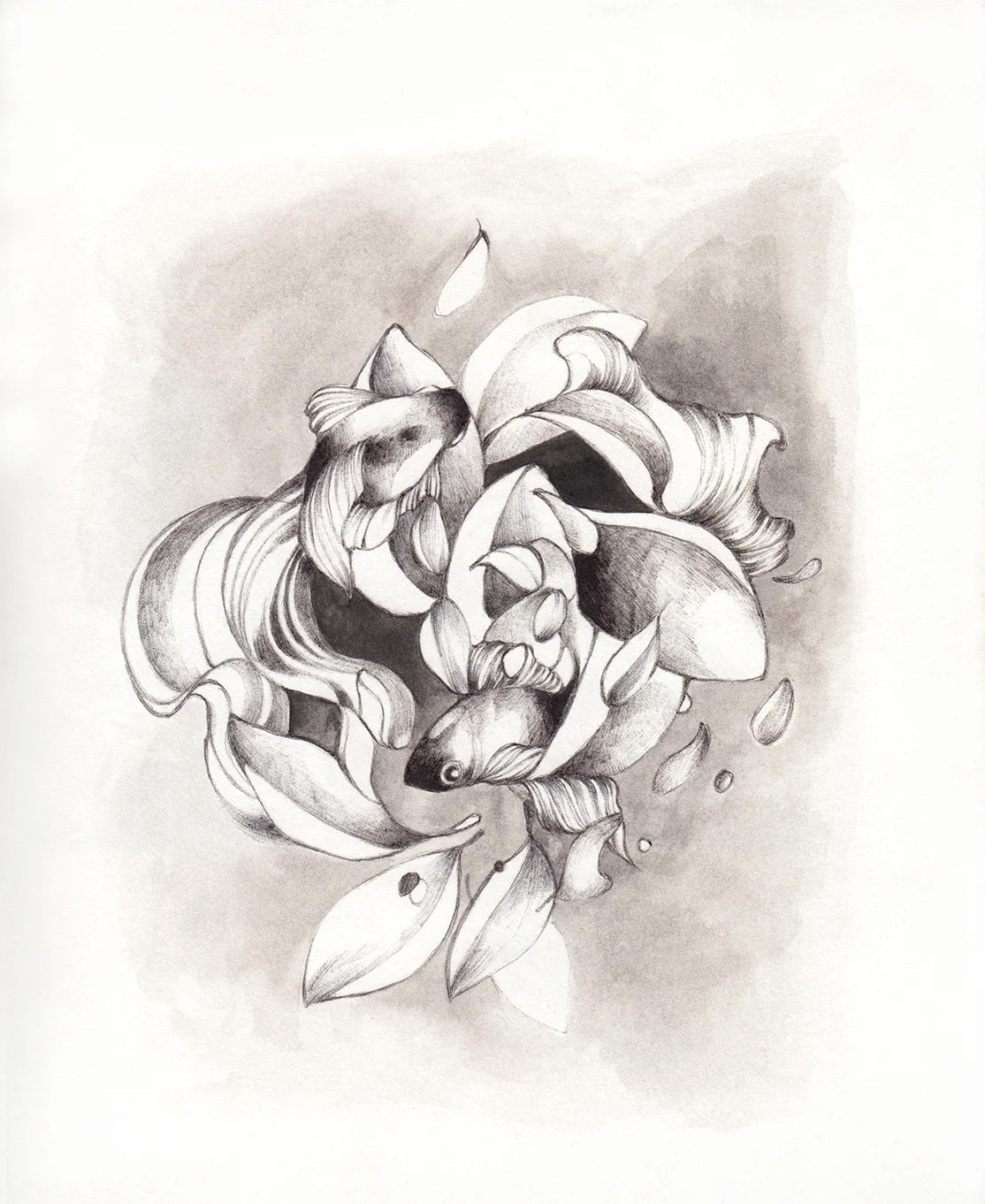 Black and white ink drawing