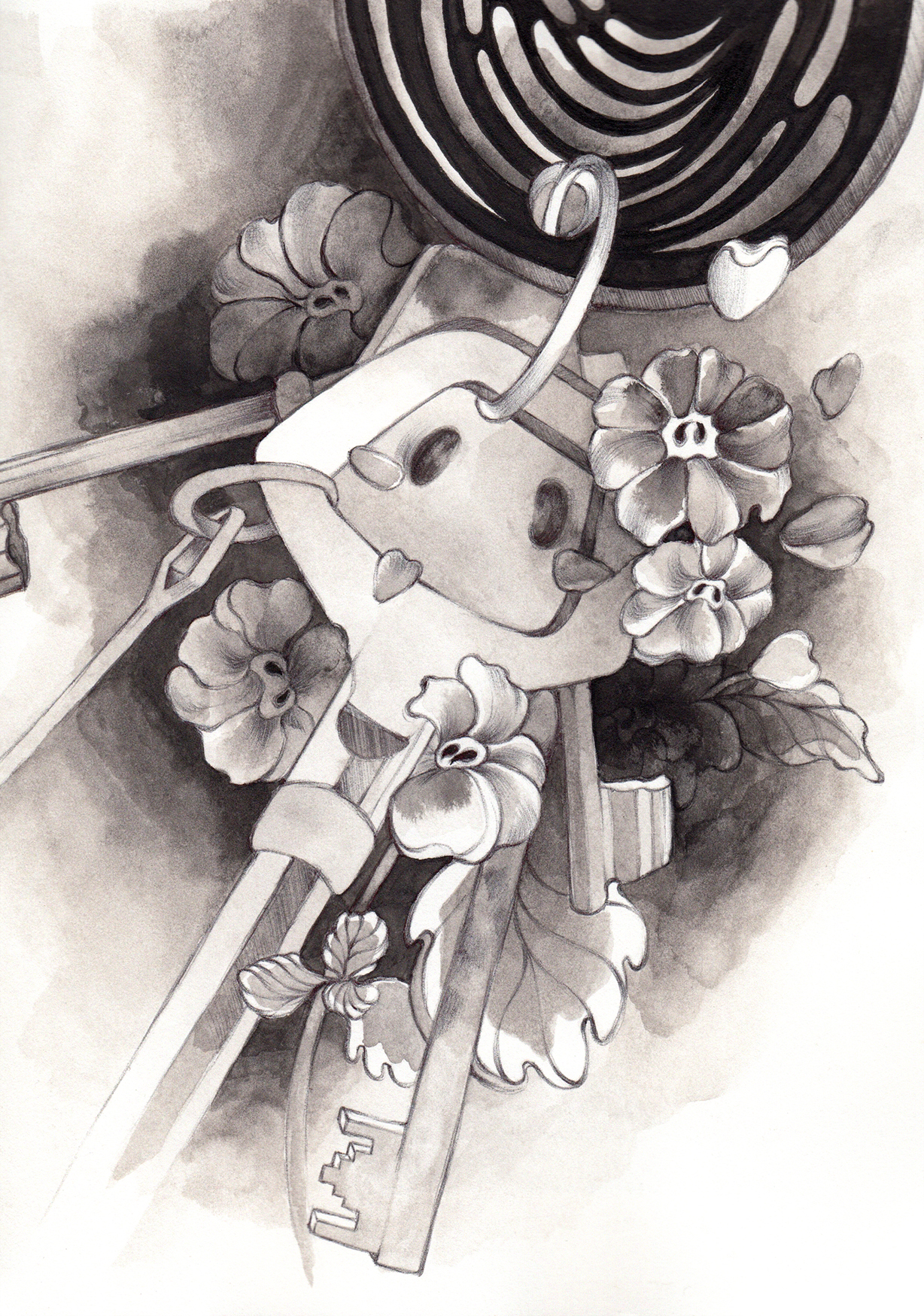 Black and white ink drawing