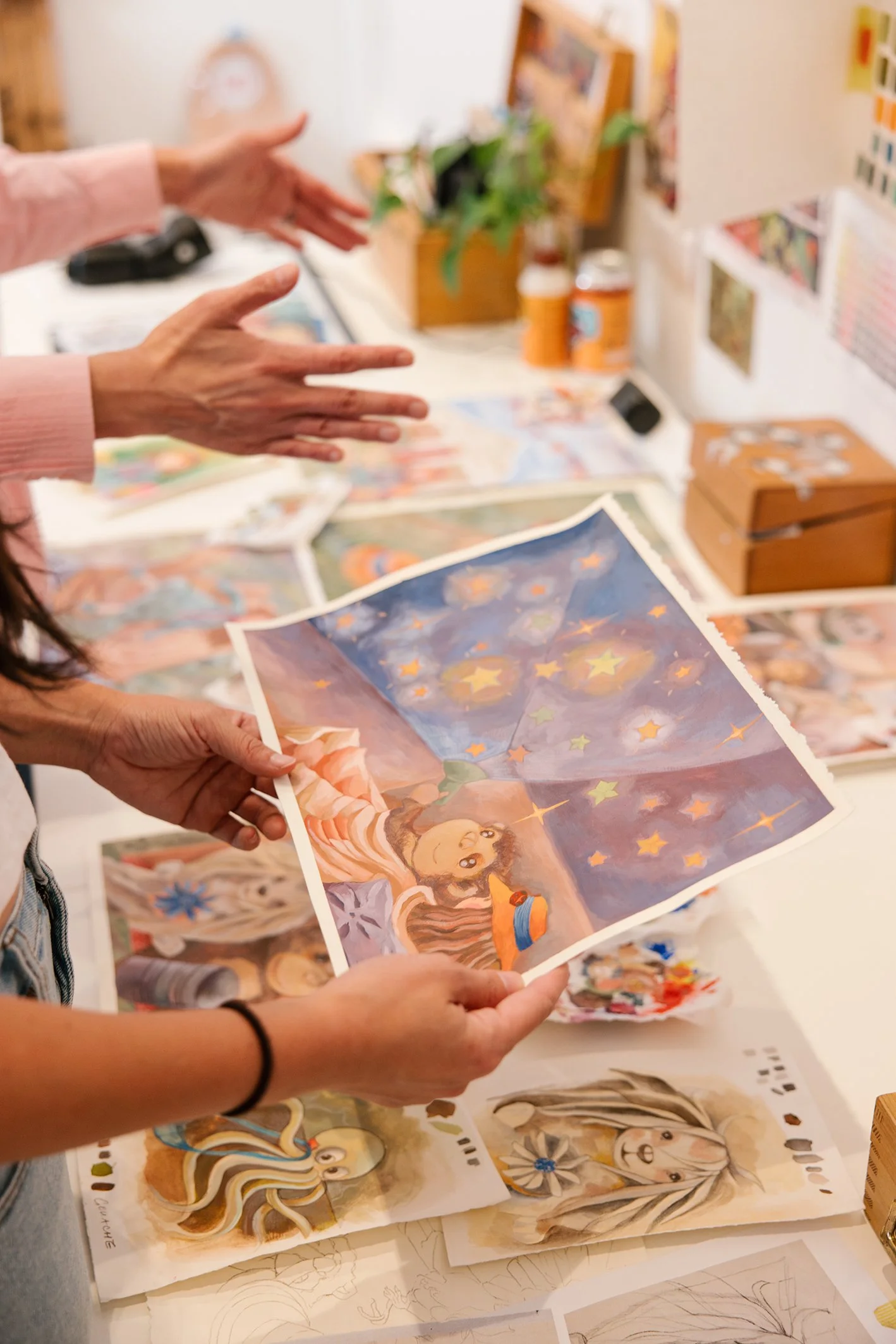 Painted gouache spread for picture book, Finders Keepers by Camille Ng and Christina Huynh