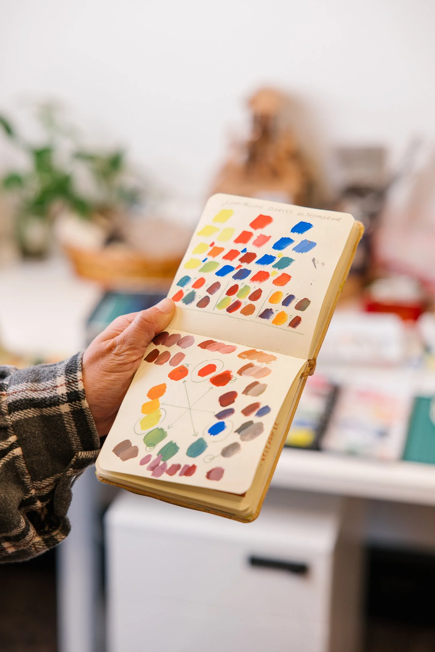 Painted sketchbook with colour palette for picture book, Finders Keepers by Camille Ng and Christina Huynh