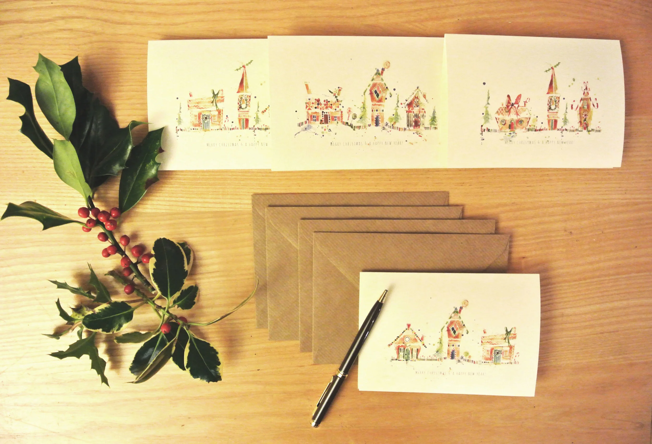 'Wee Gingerbread Hoose' Christmas Cards (set of 4)