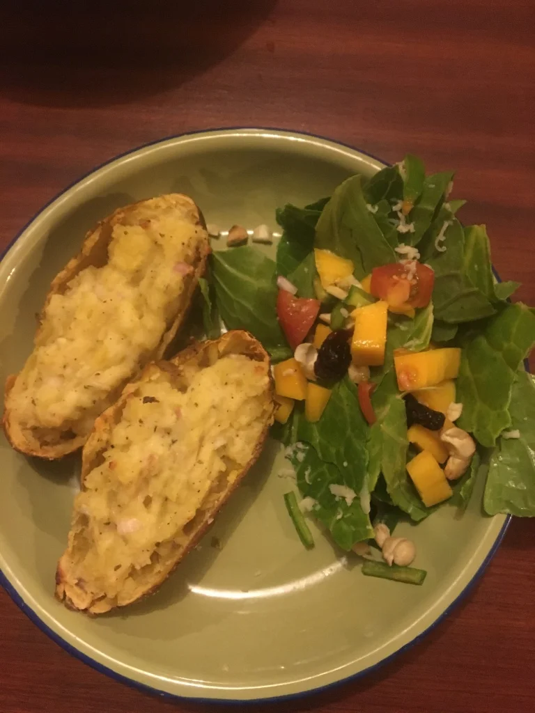 Twice-Baked Potatoes & Salad