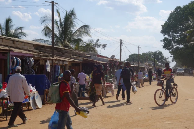 I haven't built up the confidence or found a good opportunity to take pictures of the market just yet, so this one of the market entrance belongs to travel bloggers (https://headoverheels2014.com/category/mozambique/) who interestingly say, "For any travelers I definitely recommend Montepuez. Possibly my favourite town of the whole journey."