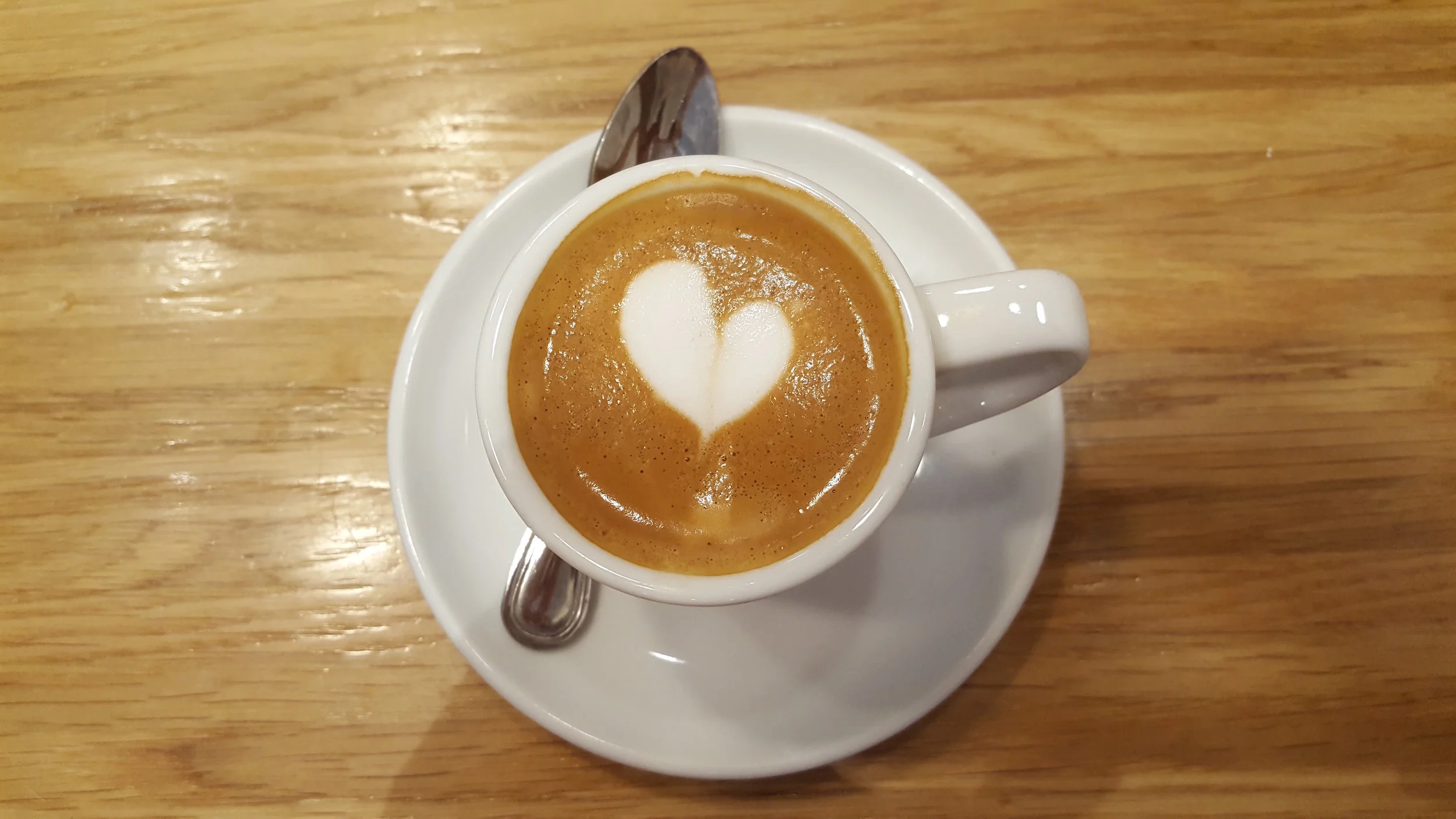 An authentic caffè macchiato at Rosetta Bakery