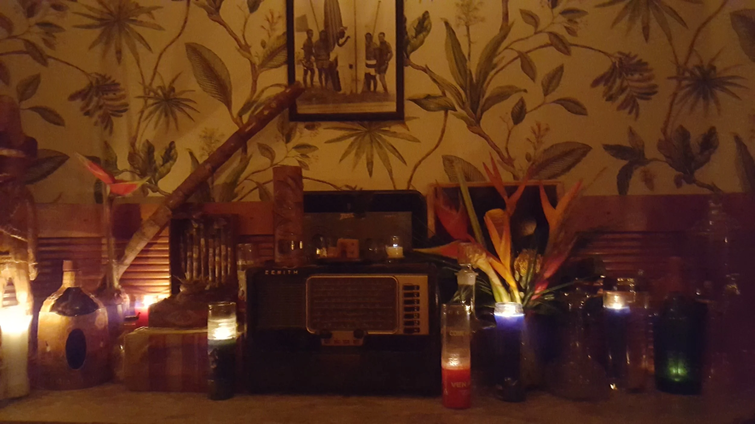 Tiki-inspired, retro, funky decor at the Broken Shaker
