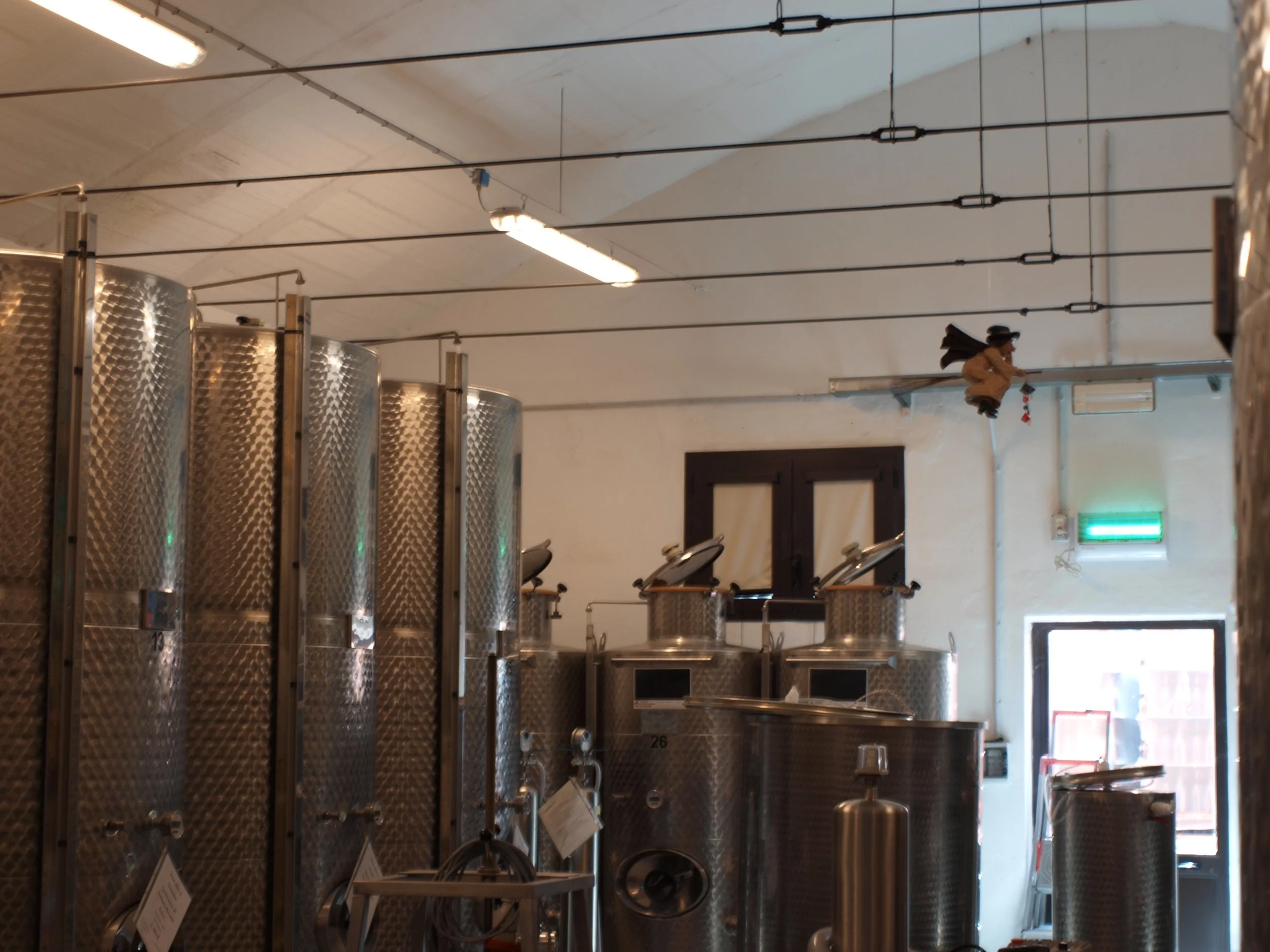 The fermentation tanks at Cantina della Volta