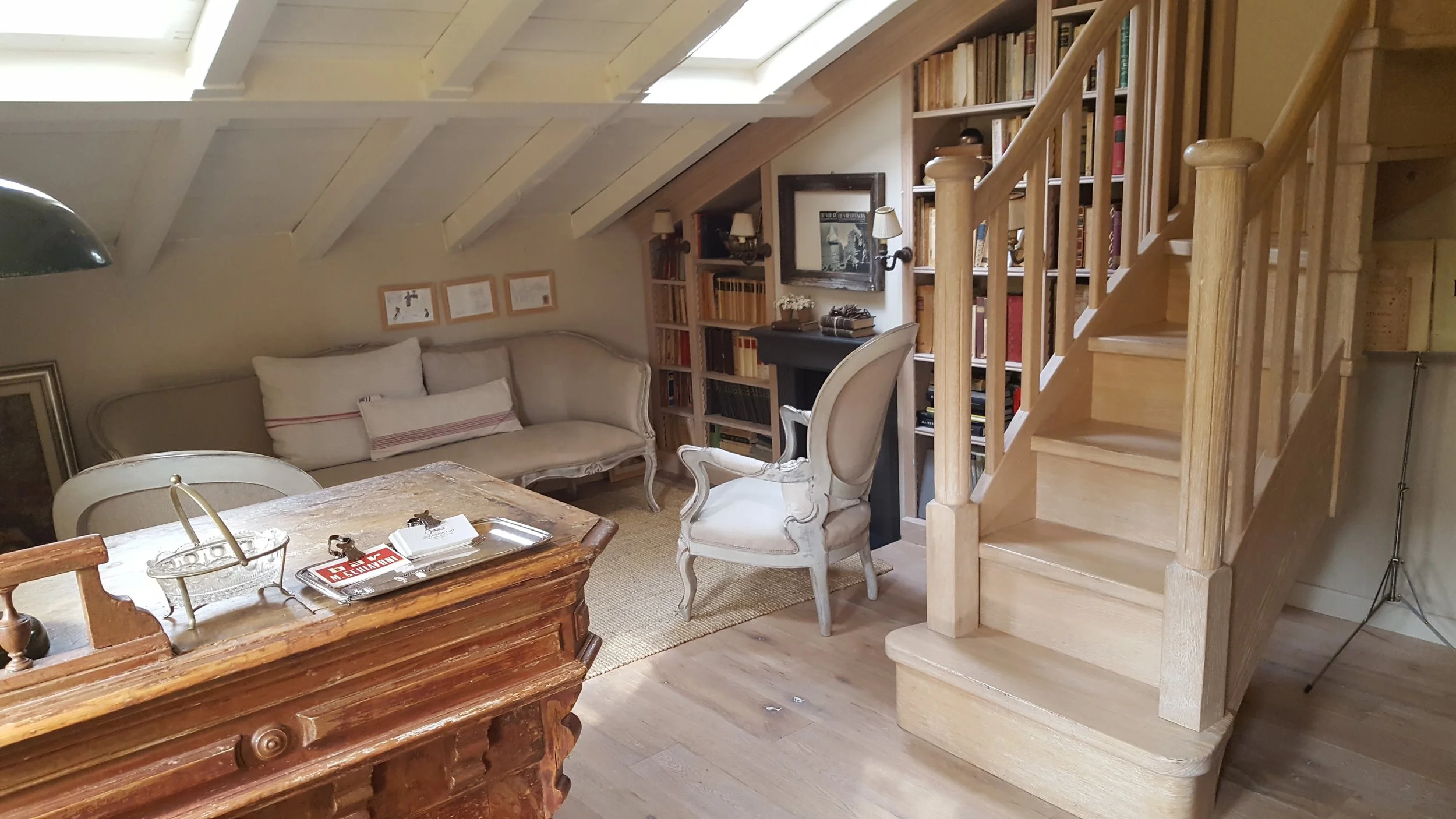 The adorable reception area at the B&B Quartopiano