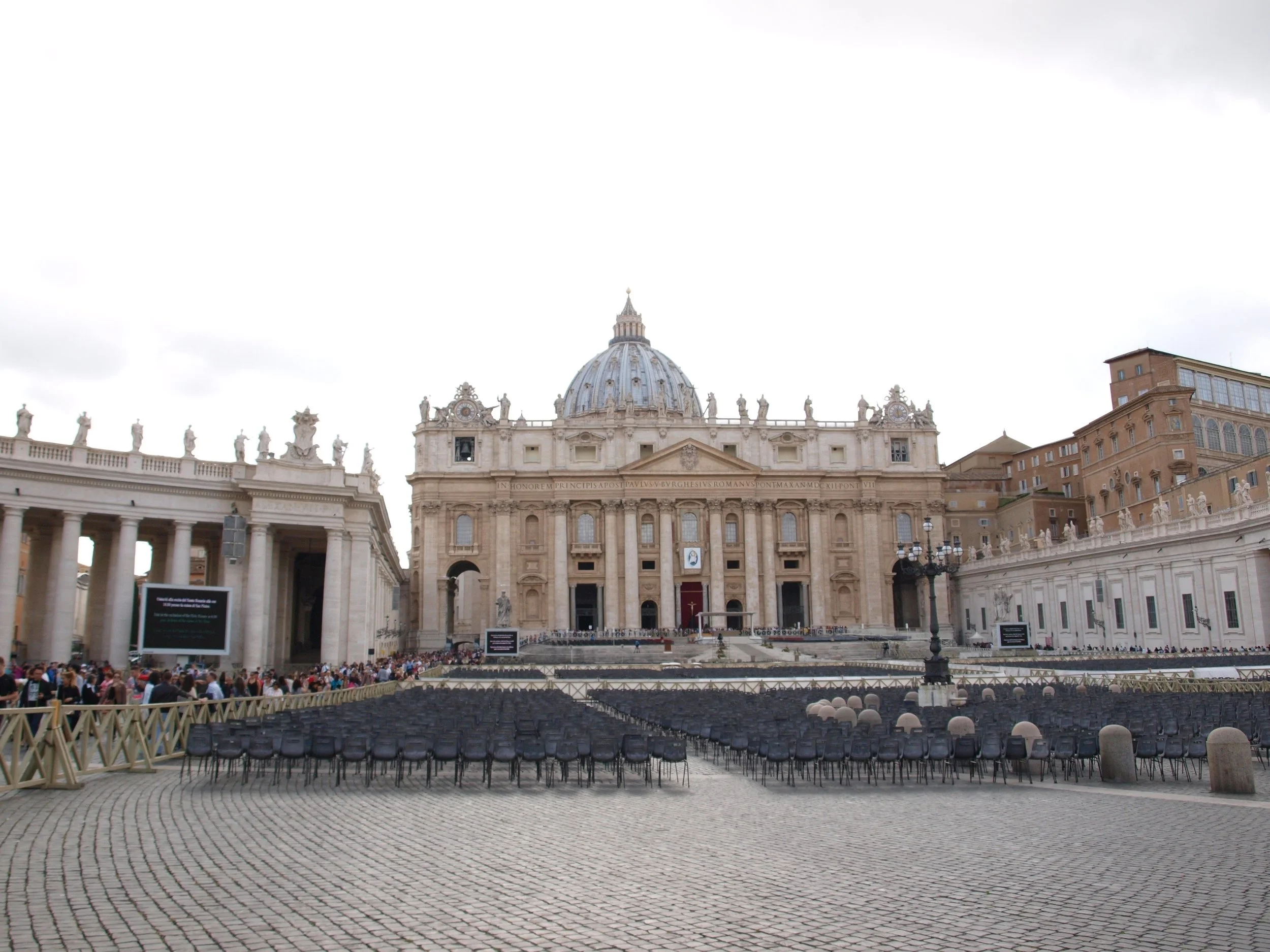 St. Peter's preparing for an event...a large mass perhaps?