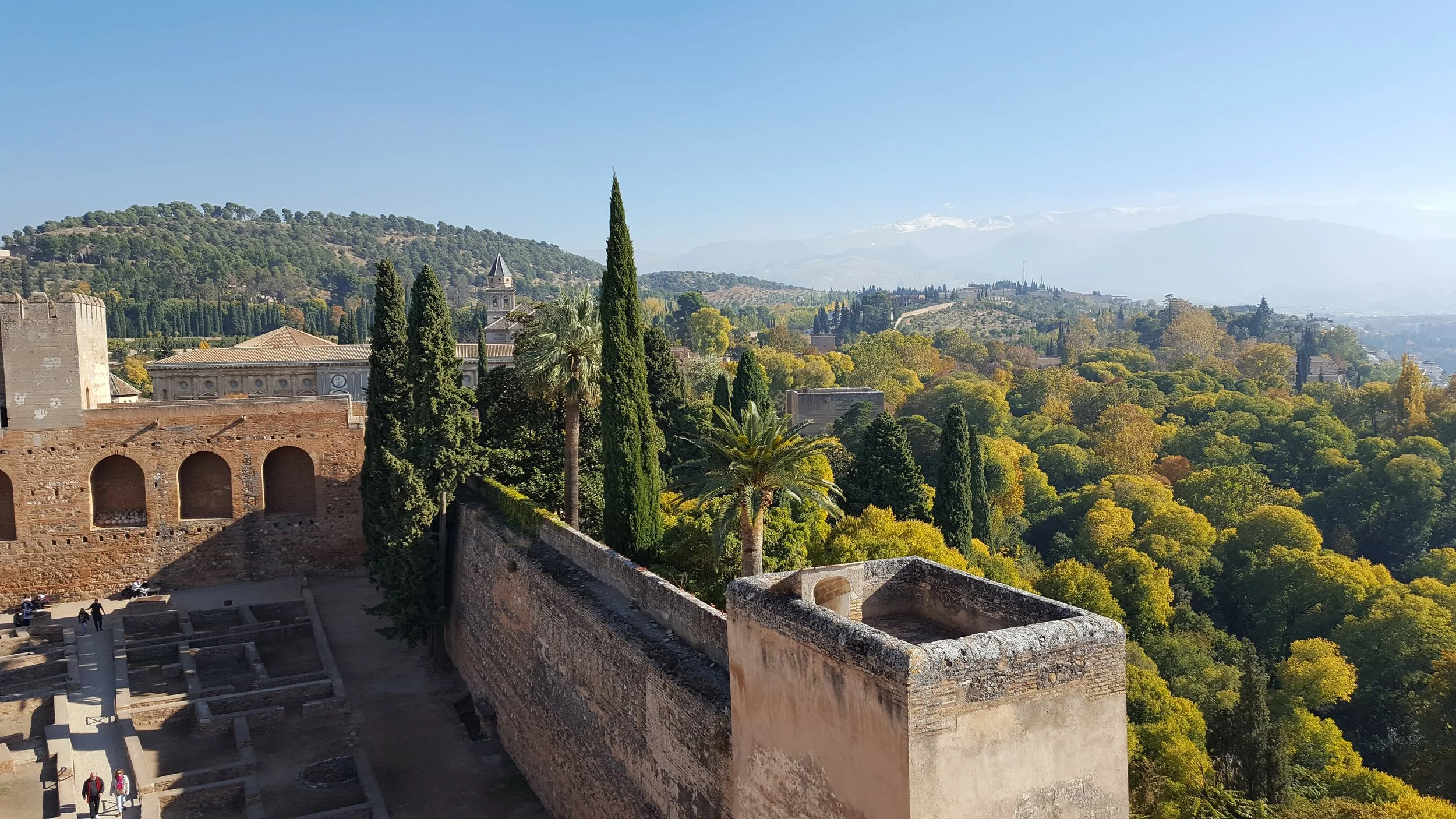 Views of the Sierra Nevadas from the Alhambra in Granada