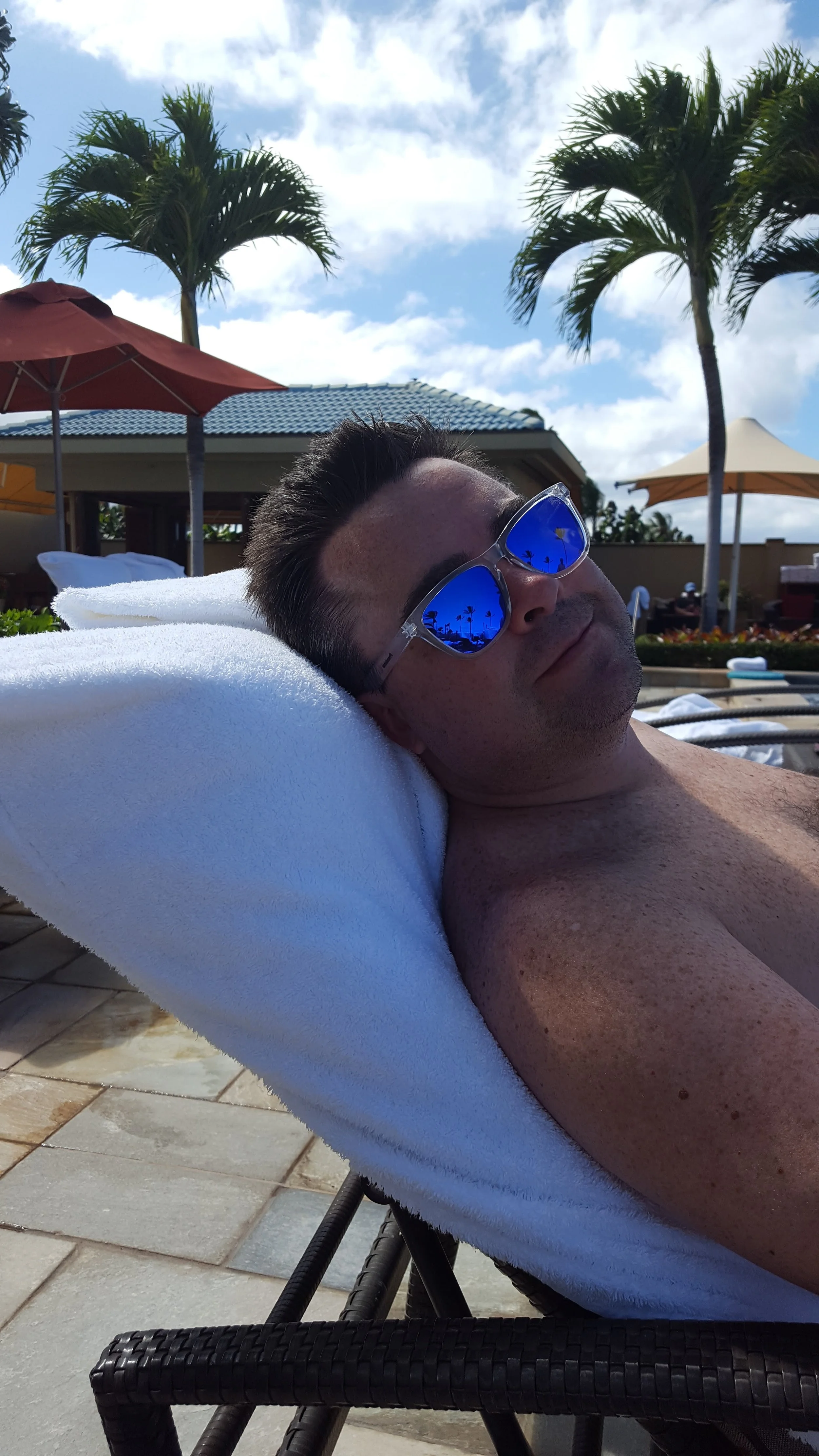 Lounging by the pool