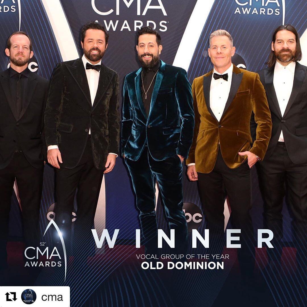 Congratulations to @OldDominionMusic on winning #CMAawards Vocal Group of the Year! We are so proud of you guys, especially our own, Trevor Rosen!