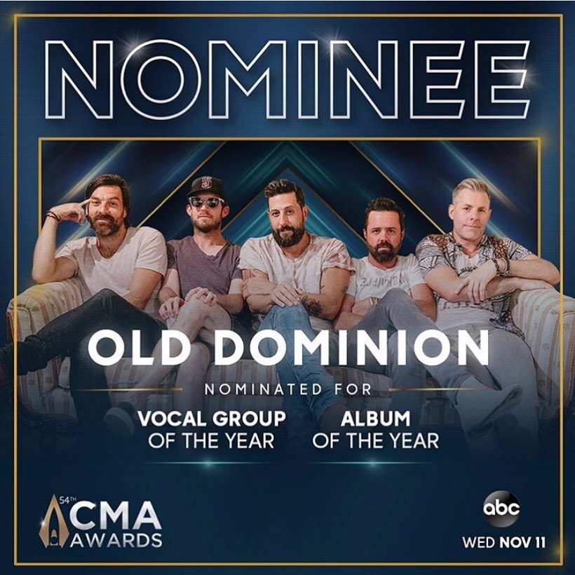 Congratulations to @olddominionmusic for their 2020 @cma nominations! We are honored to have a part in their CMA nominated Album of the Year. @trosen41 you continue to make us proud!
