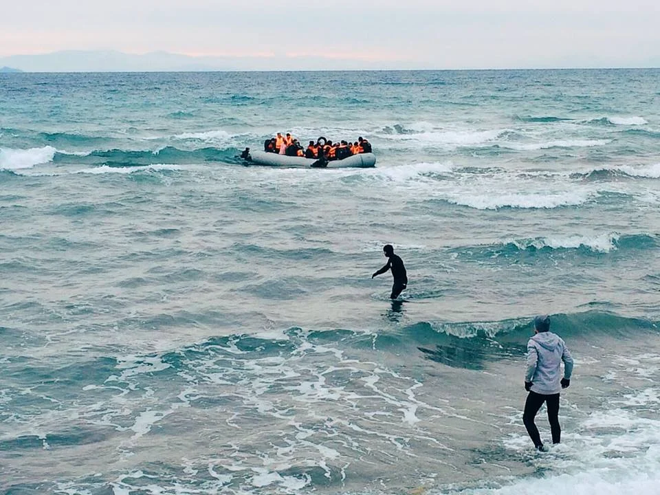 Refugees arriving on the shore of Lesvos | 2016
