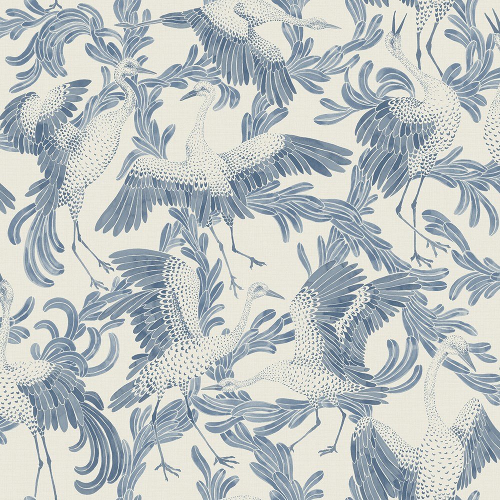 Beautiful blue handpainted dancing cranes!