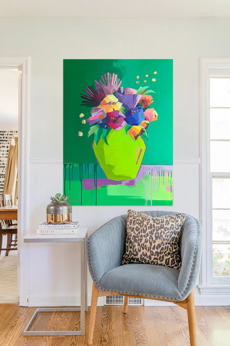 Hillary-Butler-Art-Abstract-green-floral-summer-play-dates-36x48-setting.jpg