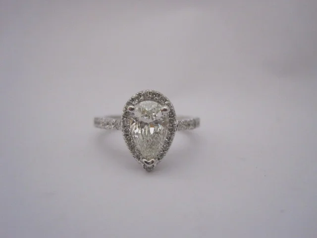 Pear Shaped Halo Engagement ring