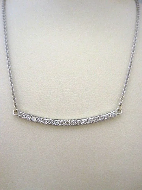 White Gold Diamond Bar Necklace