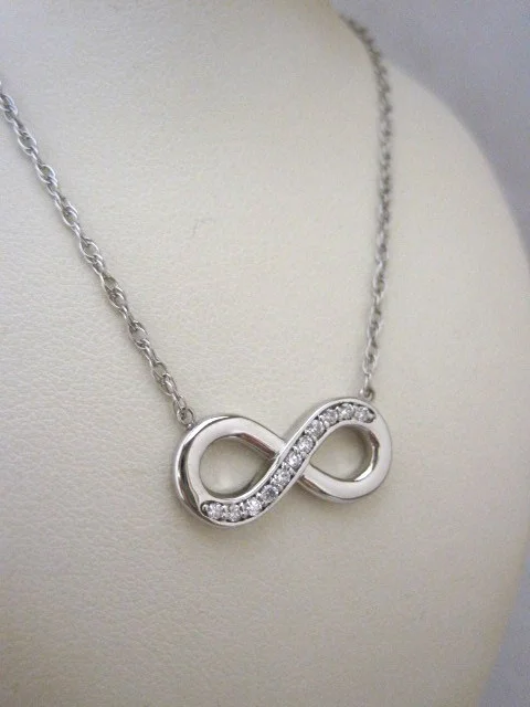 White Gold Infinity Diamond Necklace