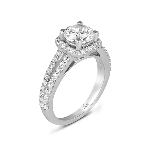 Cushion Shape Diamond Halo Engagement Ring